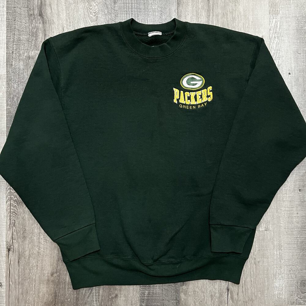 VTG Green Bay Packers Pro Player Heavy Cotton NFL Football Sweatshirt Size Large